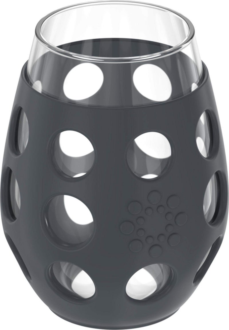 Lifefactory Wine Glass with Protective Silicone Sleeve, 4 Count (Pack of 1), Carbon - Image 3